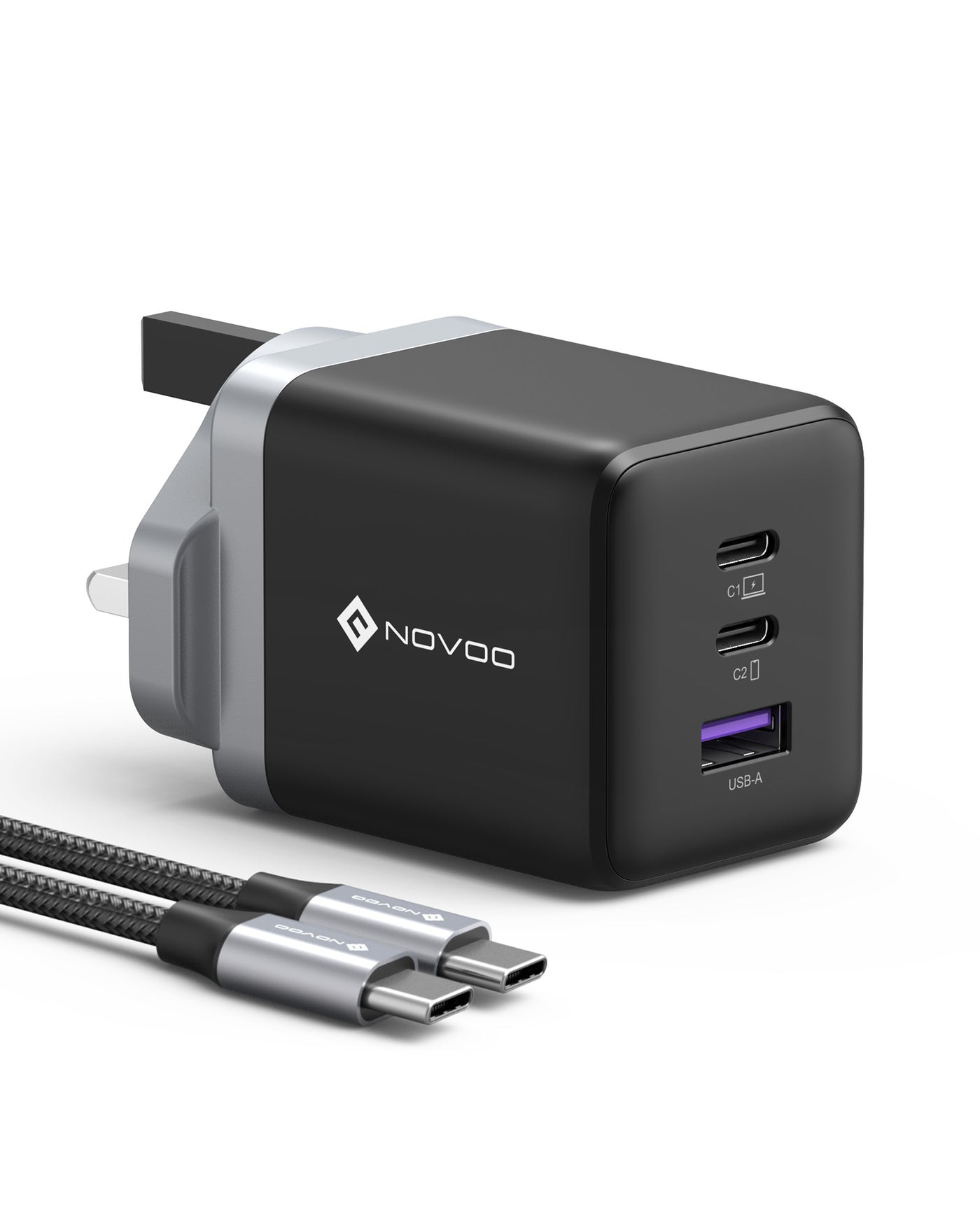 NOVOO 100W 3-Port Fast GaN Charger