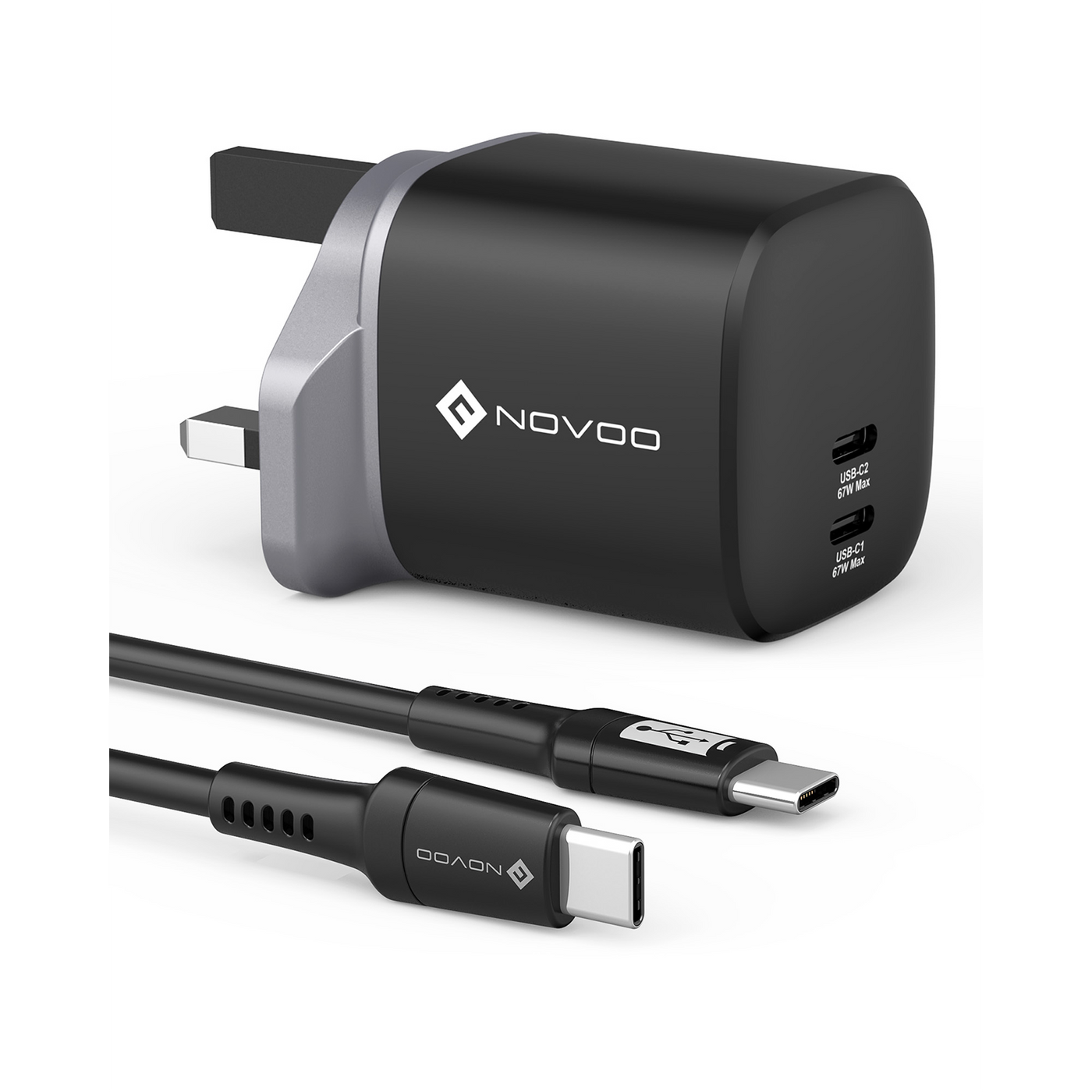 NOVOO RG67 PPS 67W Dual USBC GaN Charger -UK