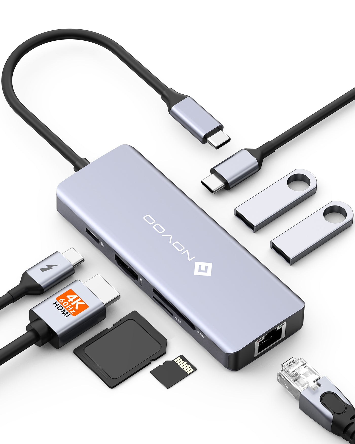 NOVOO 8 IN 1 R8C Pro USB C HUB