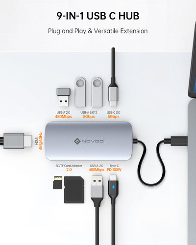 NOVOO 9 in 1 R9C USB C HUB