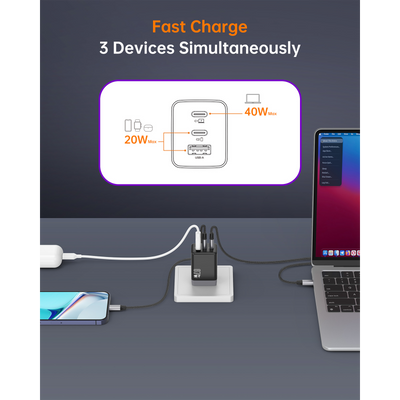 NOVOO RG68 3-Port 67W GaN Charger