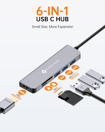 NOVOO 6 in 1 R6 USB C HUB