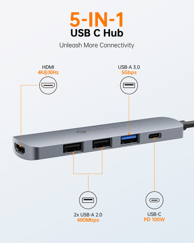 NOVOO 5 in 1 R5 PD Lite USB C HUB - NOVOO
