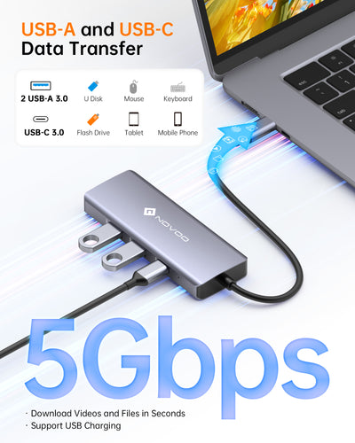 NOVOO 8 IN 1 R8C Pro USB C HUB