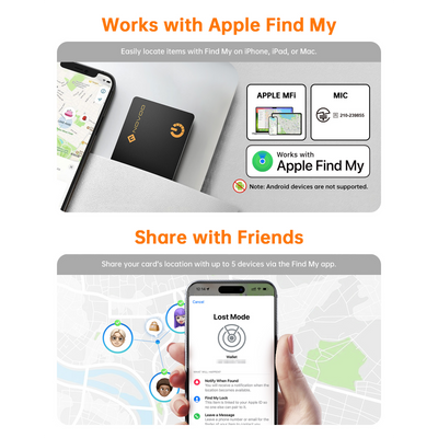 NOVOO Smart Bluetooth Wallet Tracker Card (iOS Only)