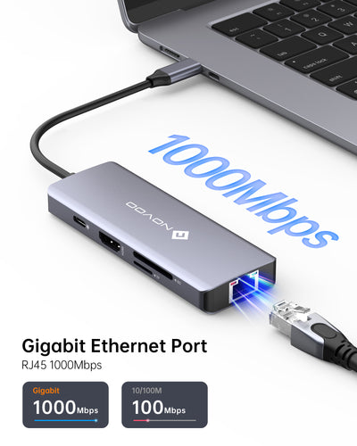 NOVOO 8 IN 1 R8C Pro USB C HUB